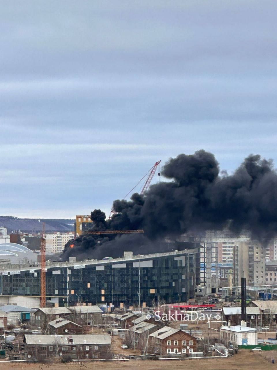 В Якутске произошел пожар в строящемся Арктическом центре