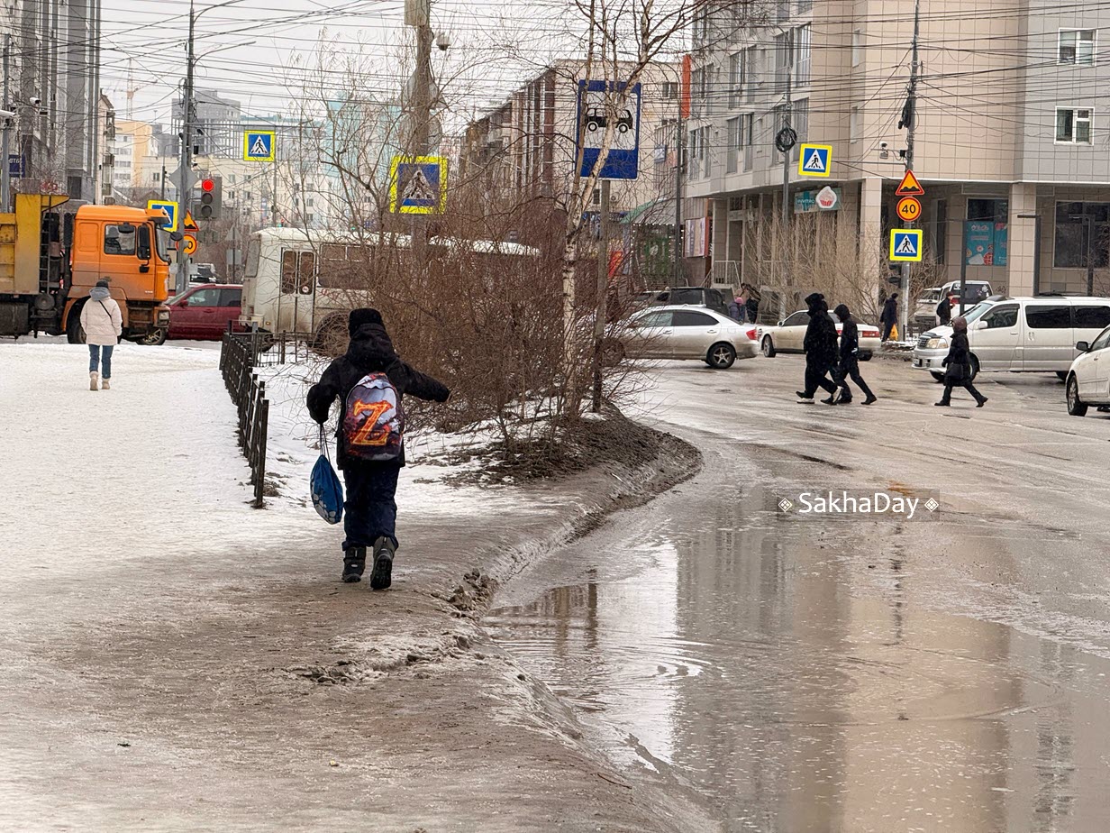 Видеофакт: Антон Васильев вывозит лужи на тележке в Якутске