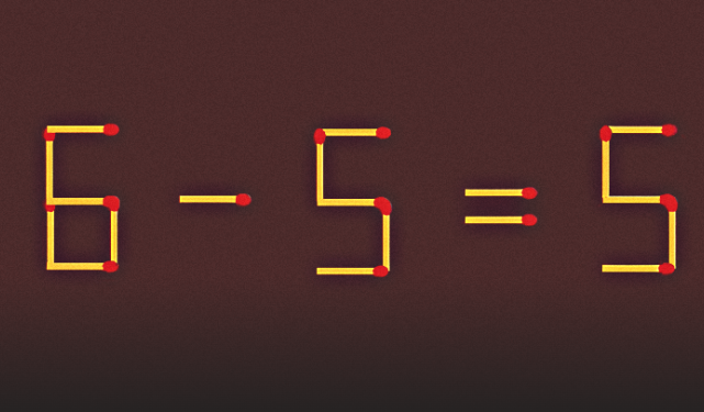 Используем мозг по назначению: только самые умные осилят эту задачку — решаем 6-5=5