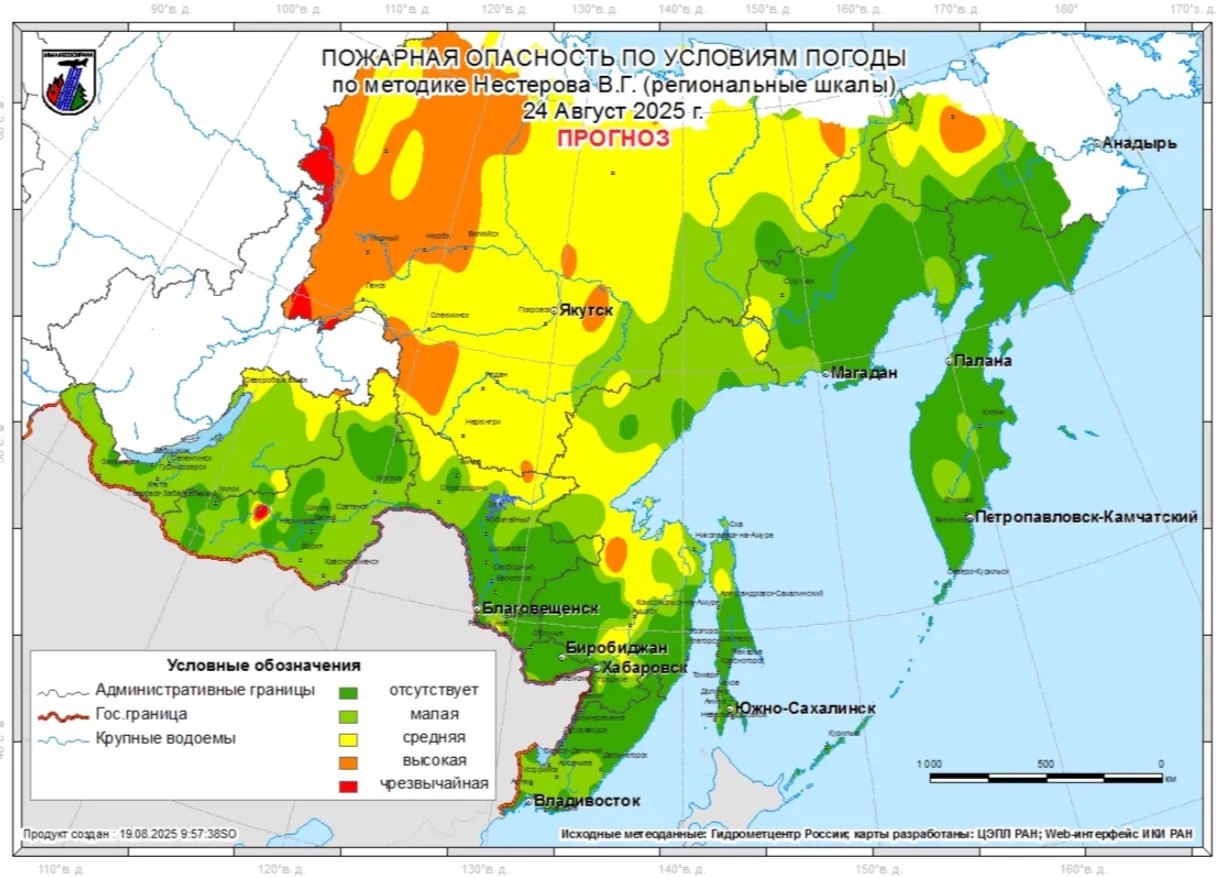 В Якутии прогнозируется чрезвычайная пожарная опасность в лесах