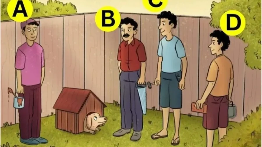 Головоломка для внимательных: кто из этих мужчин не строил будку для собаки — у вас есть всего 7 секунд, чтобы выяснить