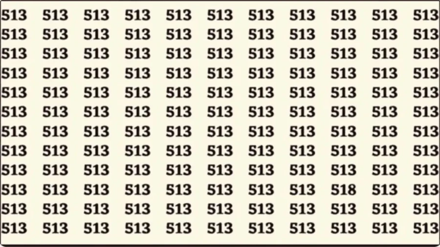 Арифметическая Атлантида: найдите затерянное число 518 среди 513 — проверьте остроту зрения за 13 секунд