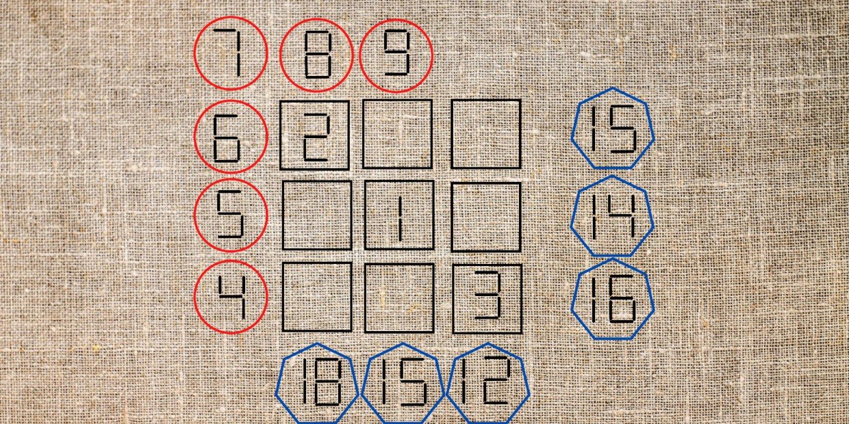 Математический кроссворд: придется поломать голову — расставьте цифры так, чтобы они были равны числам с двух сторон