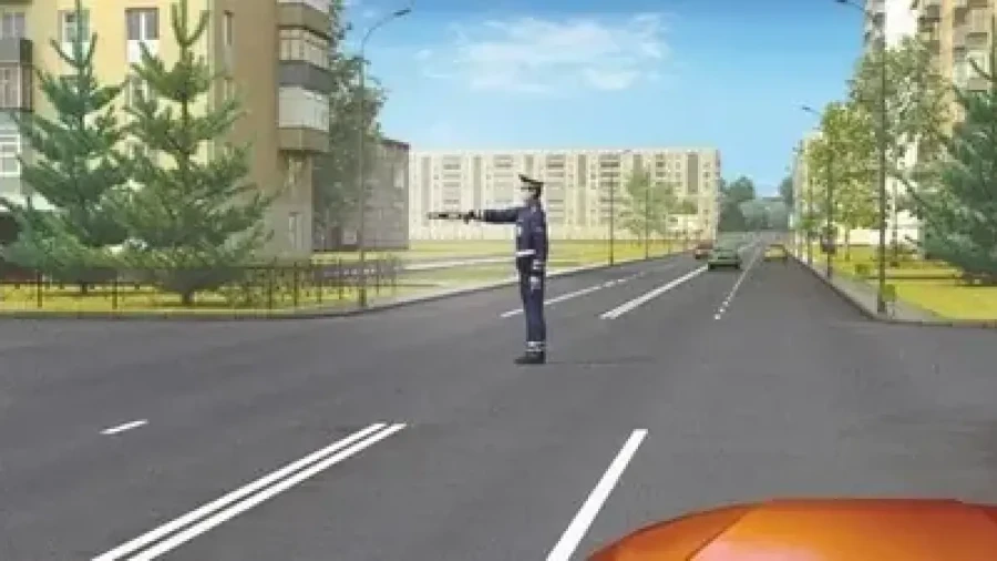 Куда это он там указывает: билет с зкзамена ГАИ про регулировщика — это правило забывает 93% водителей