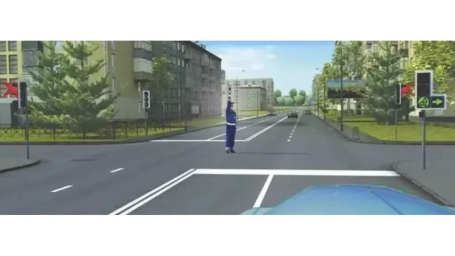 Регулировщик снова сломает вам мозг: реальный вопрос из экзамена по ПДД — только 7% водителей понимают, что делать