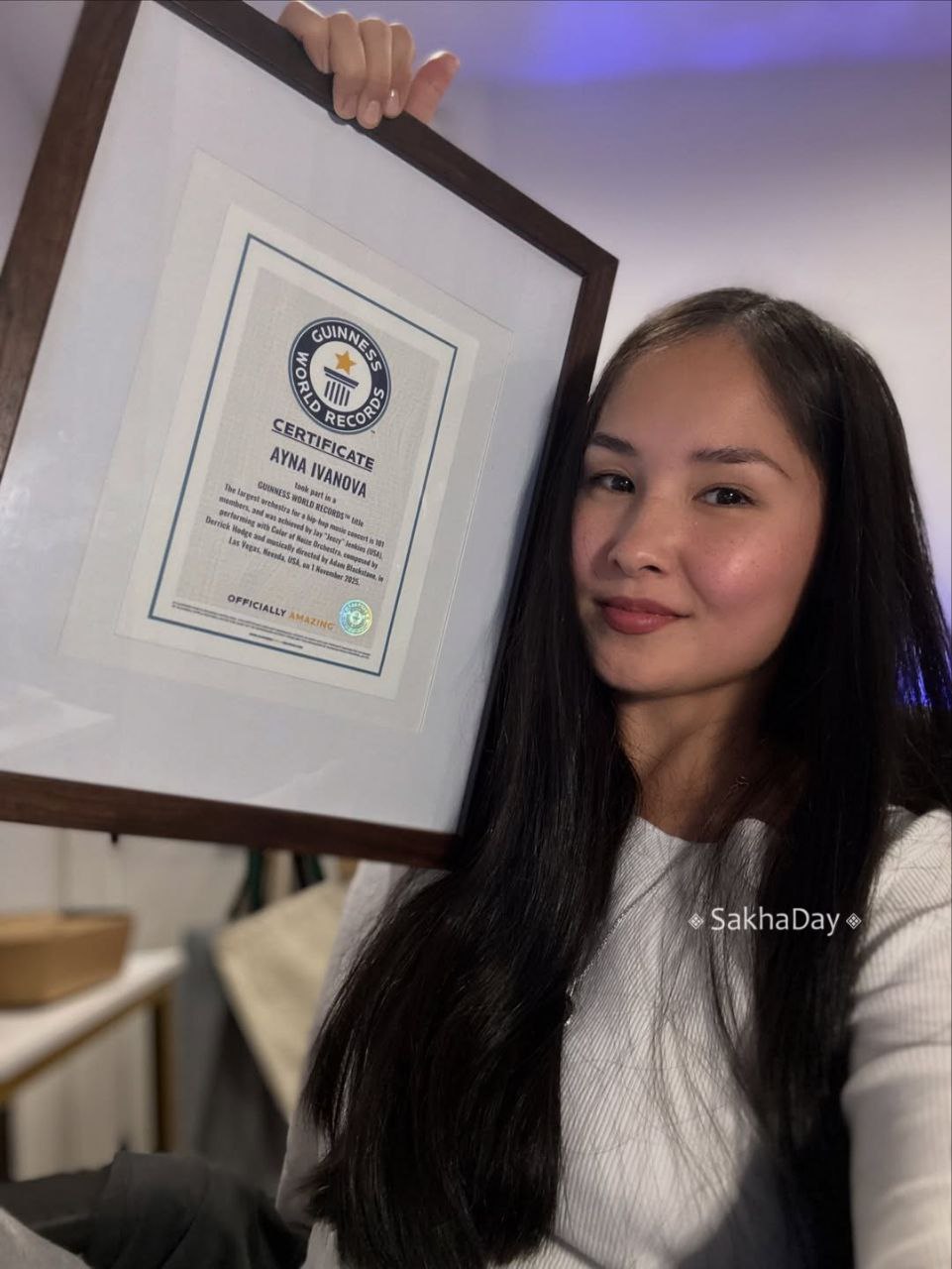 Скрипачка из Якутии Айна Иванова участвовала в установлении рекорда Гиннеса