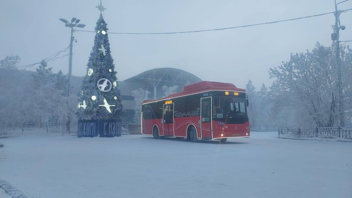 В новогоднюю ночь в Якутске запустят бесплатный временный автобусный маршрут №100н