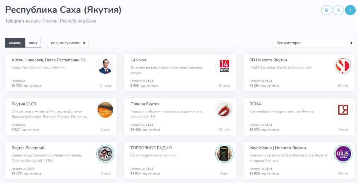 Опубликован рейтинг цитируемости якутских телеграм-каналов
