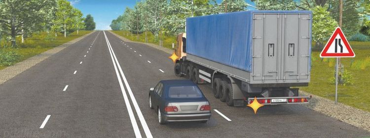 Сужение дороги — не повод лезть первым: 39% на экзамене завалили вопрос ПДД про грузовик и зря понадеялись на габариты