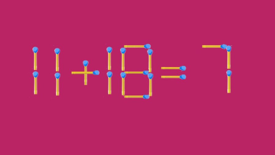 Тест на нестандартное мышление: исправьте пример 11+18=7 за один ход — математический трюк со спичками