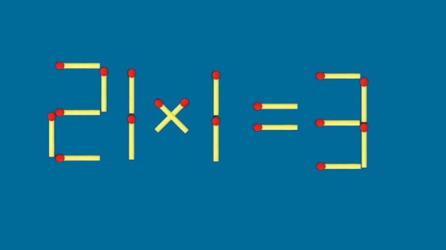 Бросьте вызов возрасту: исправьте пример 21×1=3 за один ход и проверьте свою скорость мышления