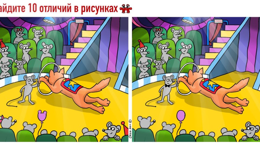 Мышиный реванш: найдите 10 отличий на картинке за 45 секунд, если у вас глаз как у орла