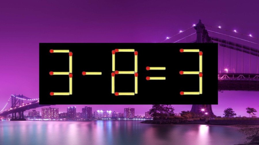 Тест на IQ из СССР: переставьте 1 спичку в равенстве «3–8=3», чтобы оно стало верным